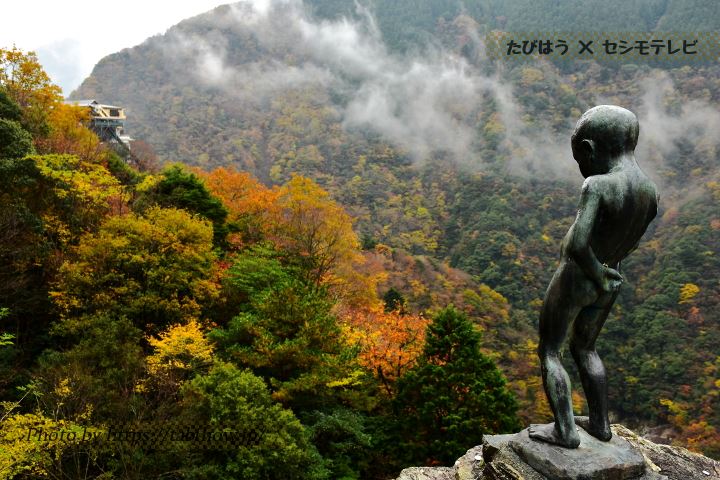 祖谷渓の小便小僧像